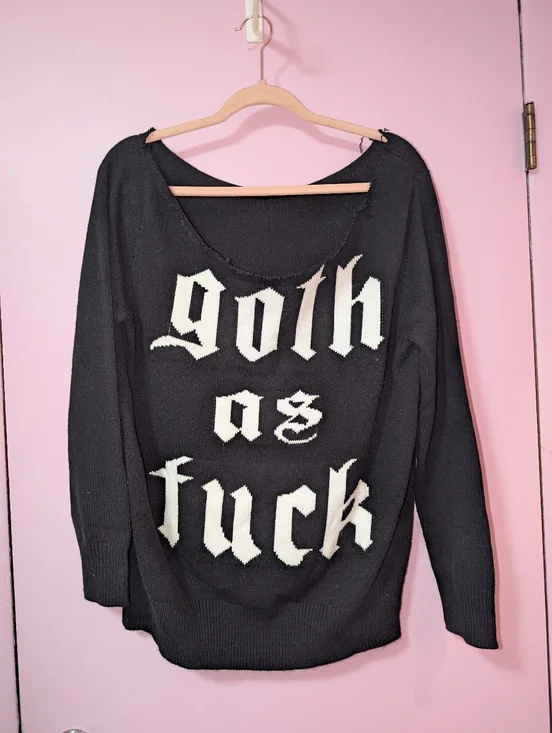 Killstar Goth AF Graphic Knit Sweater - Picture 1 of 7